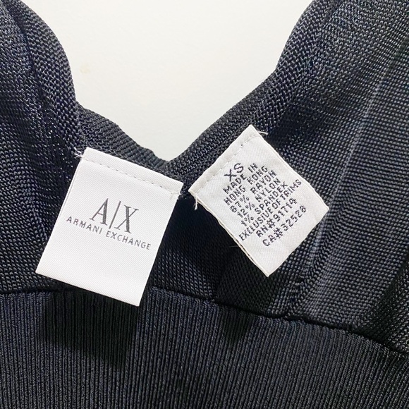 A/X Armani Exchange Sheer Sexy V-Neck Drape Back Sequin Long Sleeve Black XS - Picture 6 of 11